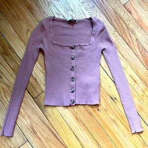 Madewell Rosseau Square-Neck Cardigan Top